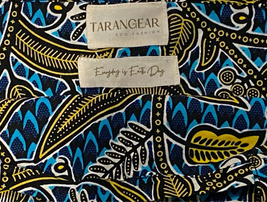 Tarangear|Kitenge Tote Bag - Blue Leaves