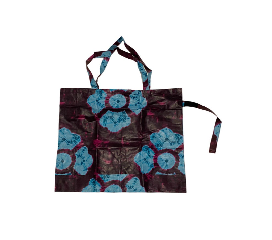 Kitenge Tote Bag - Blue Flowers